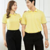 Matching striped polo t-shirts for couples