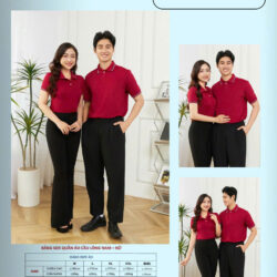 Men's and women's couple striped polo shirts